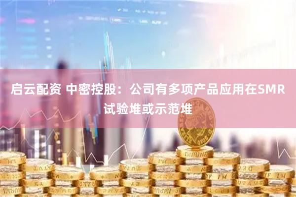 启云配资 中密控股：公司有多项产品应用在SMR试验堆或示范堆